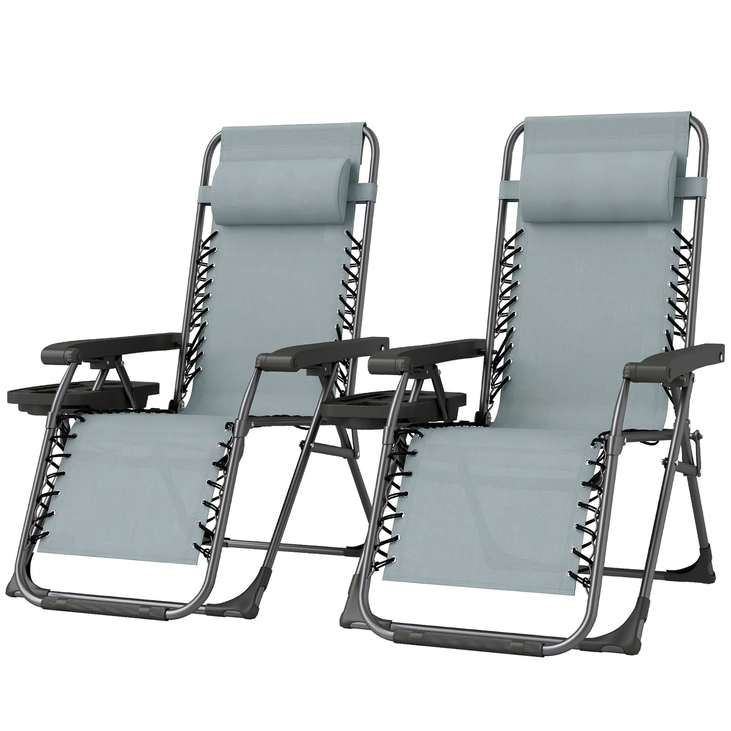 Chaises longues zéro gravité pliantes ensemble de 2