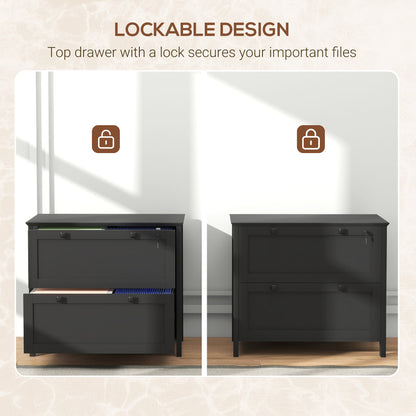 Classeur 2 tiroirs verrouillable avec barre ajustable