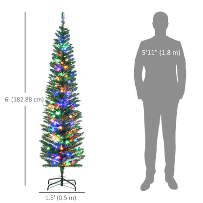 Sapin artificiel mince 6 pi avec lumières LED