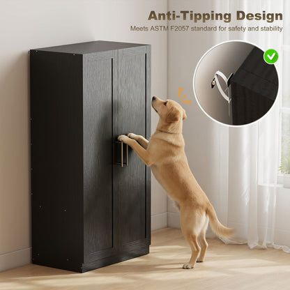 Armoire penderie 2 portes avec tringle — effet bois noir