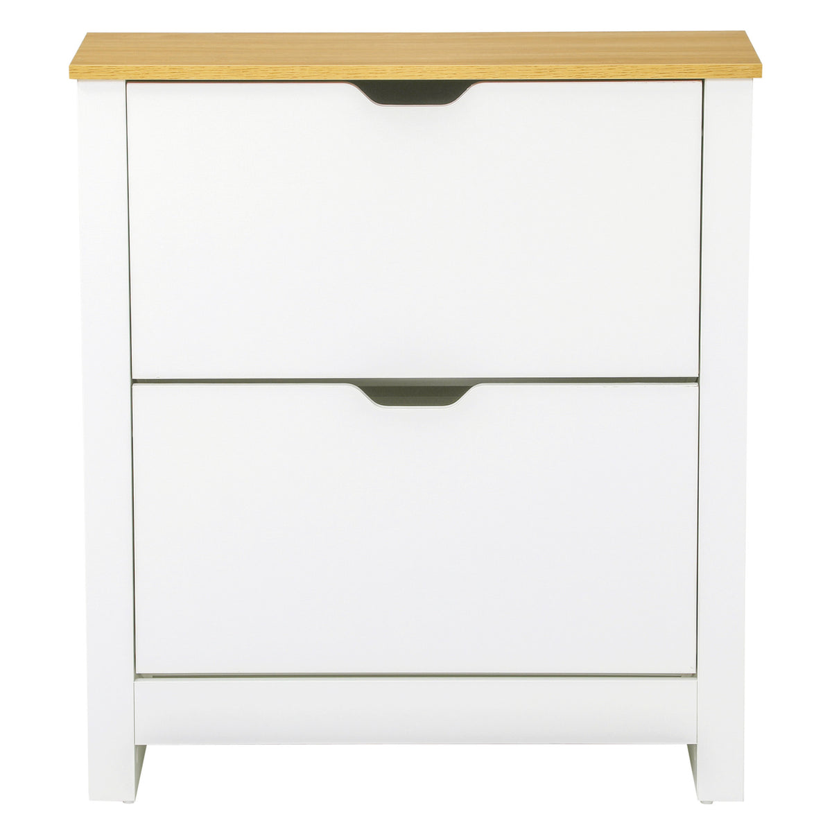 Armoire à chaussures 2 tiroirs rabattables et tablettes ajustables