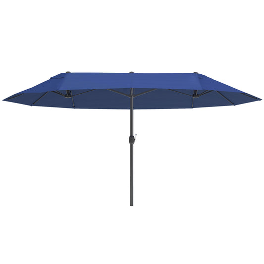 Parasol double face 4,6m avec manivelle acier