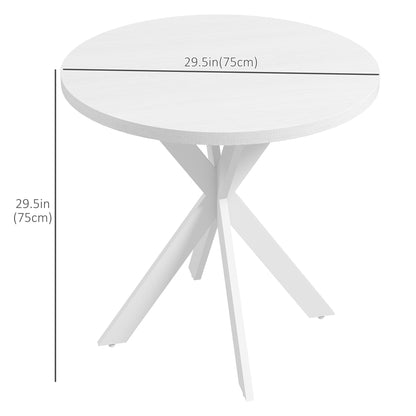 Table à manger ronde contemporaine 74 cm pieds croisés