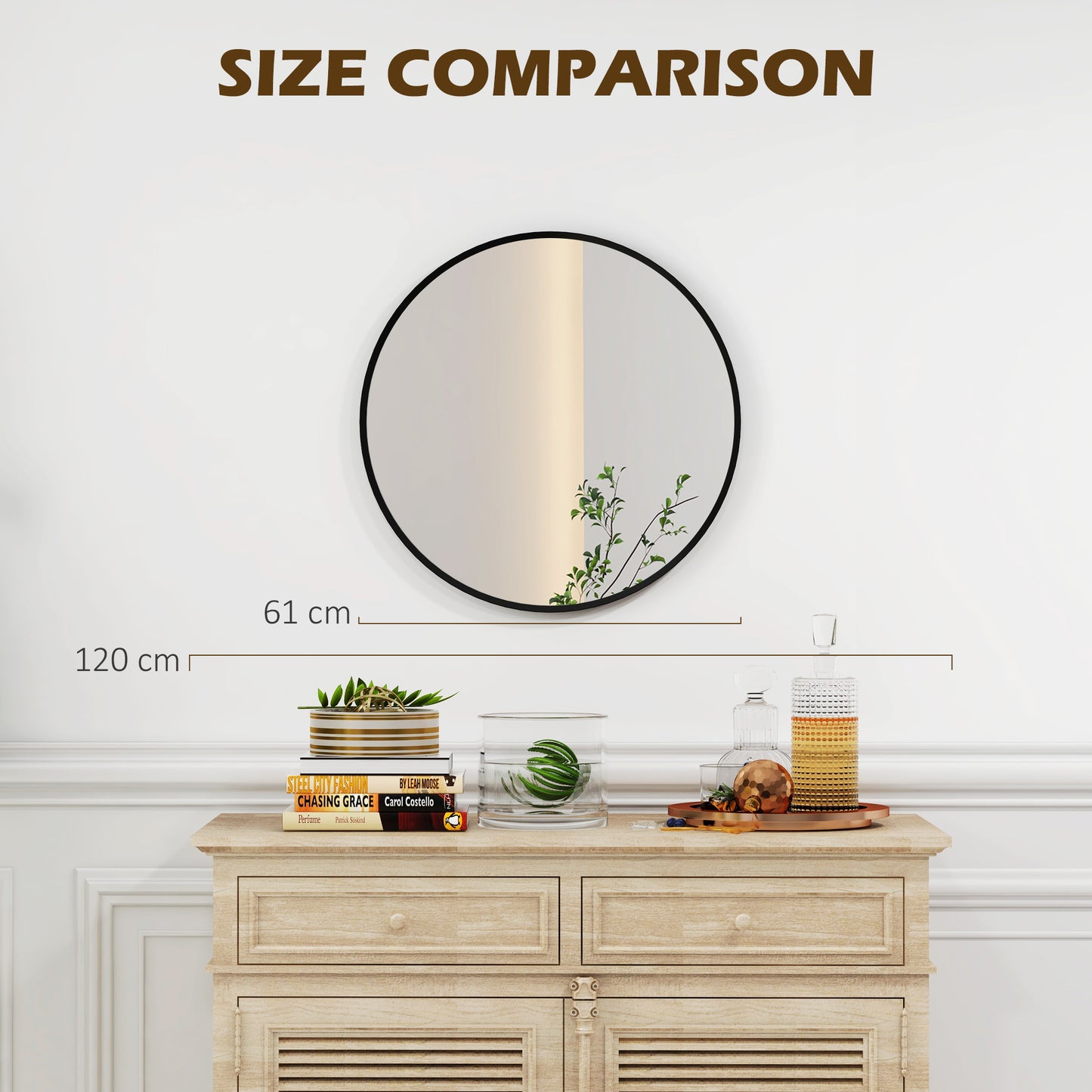 Miroir mural rond moderne 61 cm
