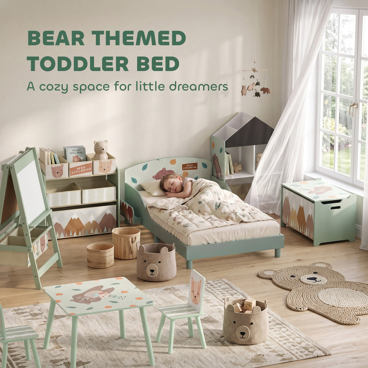 Toddler Bed with Bedside Storage