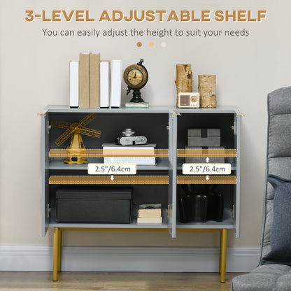 Meuble de rangement moderne avec portes cannelées