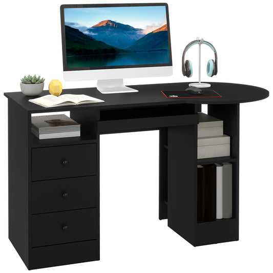 Bureau d'ordinateur moderne avec rangement et tiroirs