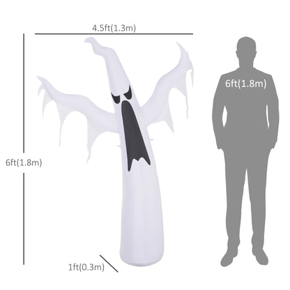 Fantôme gonflable Halloween 6pi LED blanc