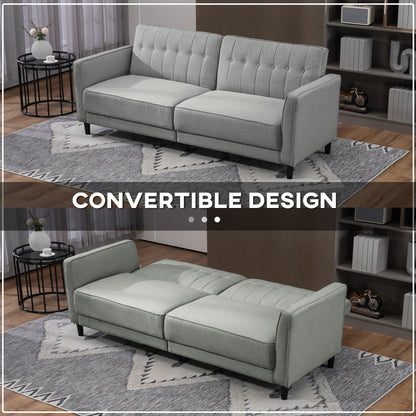 Sofa-lit convertible capitonné à dossier ajustable
