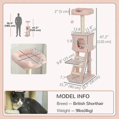 Arbre à chat multiétage avec condo et griffoirs en sisal