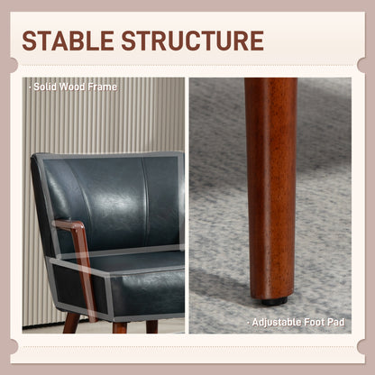Fauteuil d'appoint moderne en similicuir avec pattes en bois