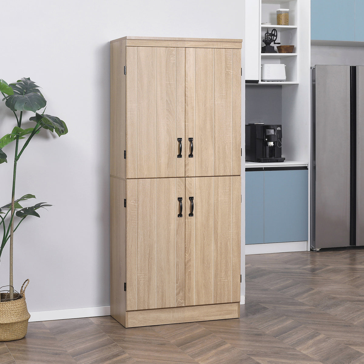 Armoire de garde-manger autoportante à 4 portes 177 cm