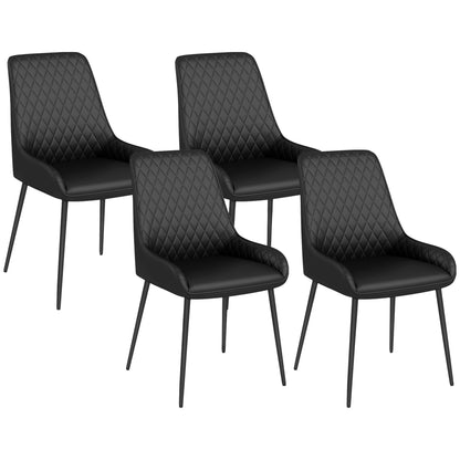 Chaises de salle à manger capitonnées ensemble de 4