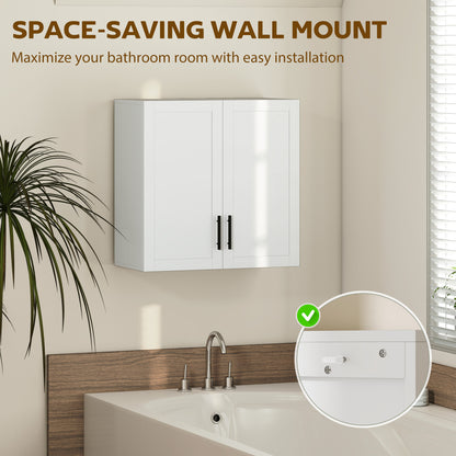 Armoire murale salle de bain 2 portes — blanc