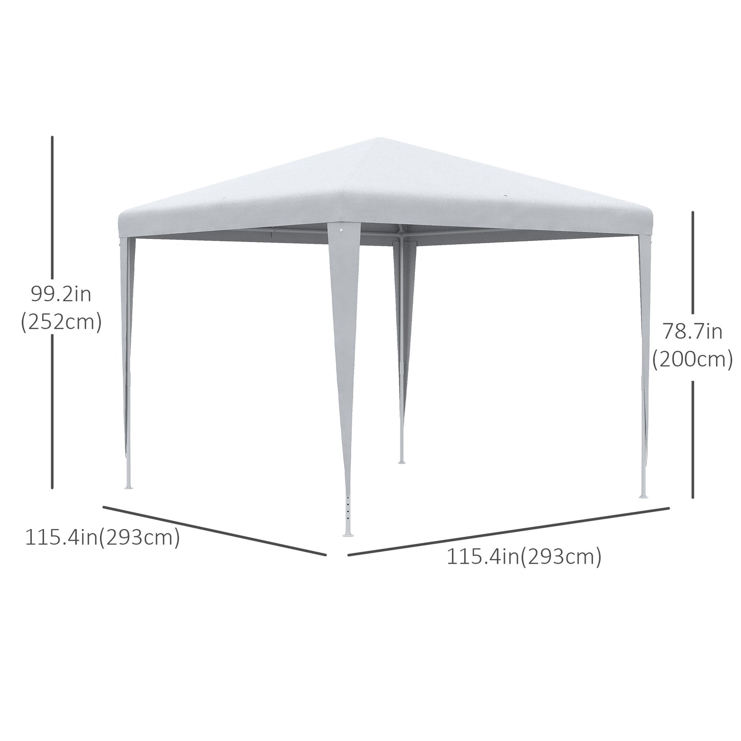 Tente de réception portative avec pieds habillés — 274 cm