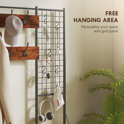 Hall tree 4-en-1 avec commode 7 tiroirs et crochets