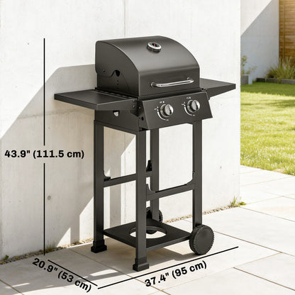 Barbecue au Propane 2 Brûleurs avec Roues 18 400 BTU