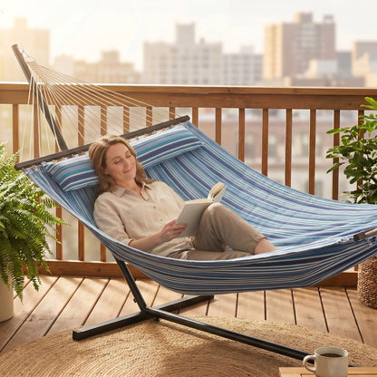 Hamac avec support en acier pour patio et camping