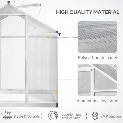  Greenhouse 183x189x195cm Polycarbonate Aluminum with Ventilation