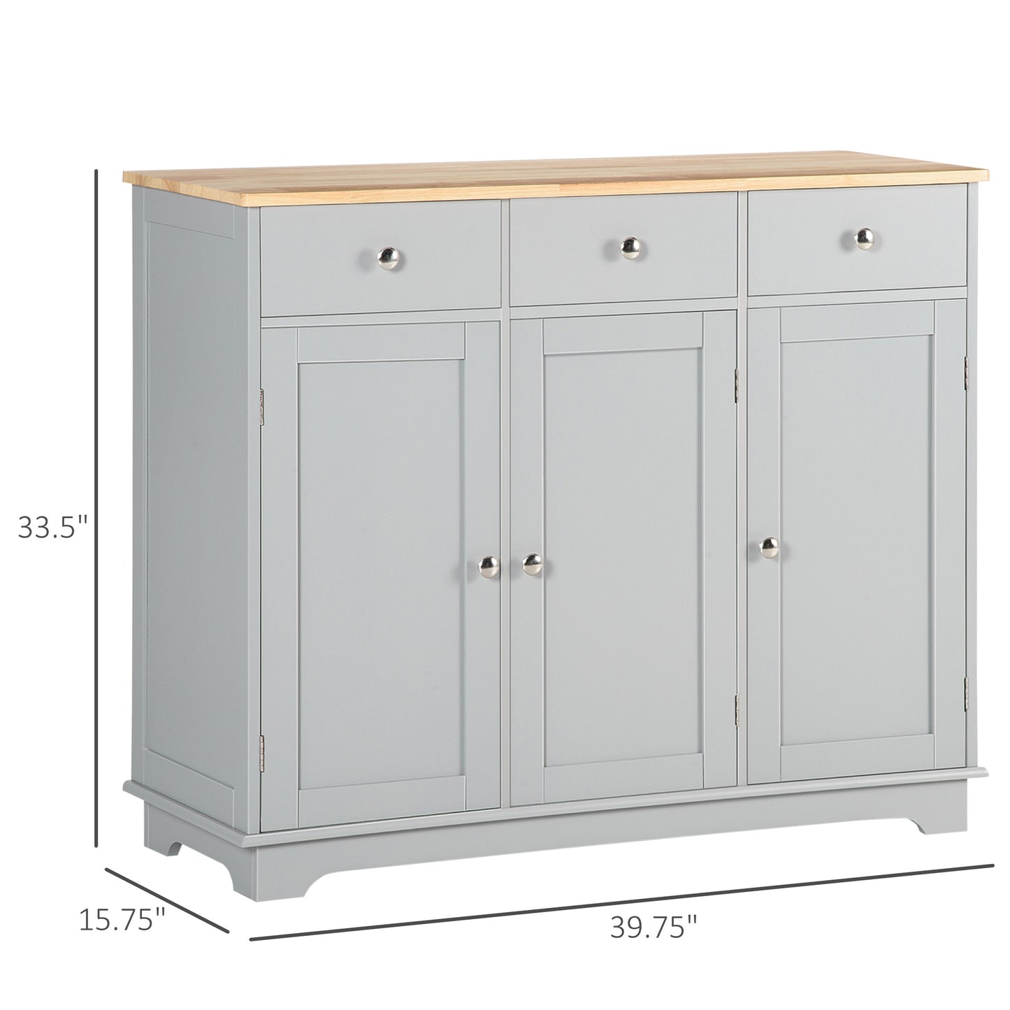 Buffet moderne avec rangement tiroirs et tablettes ajustables