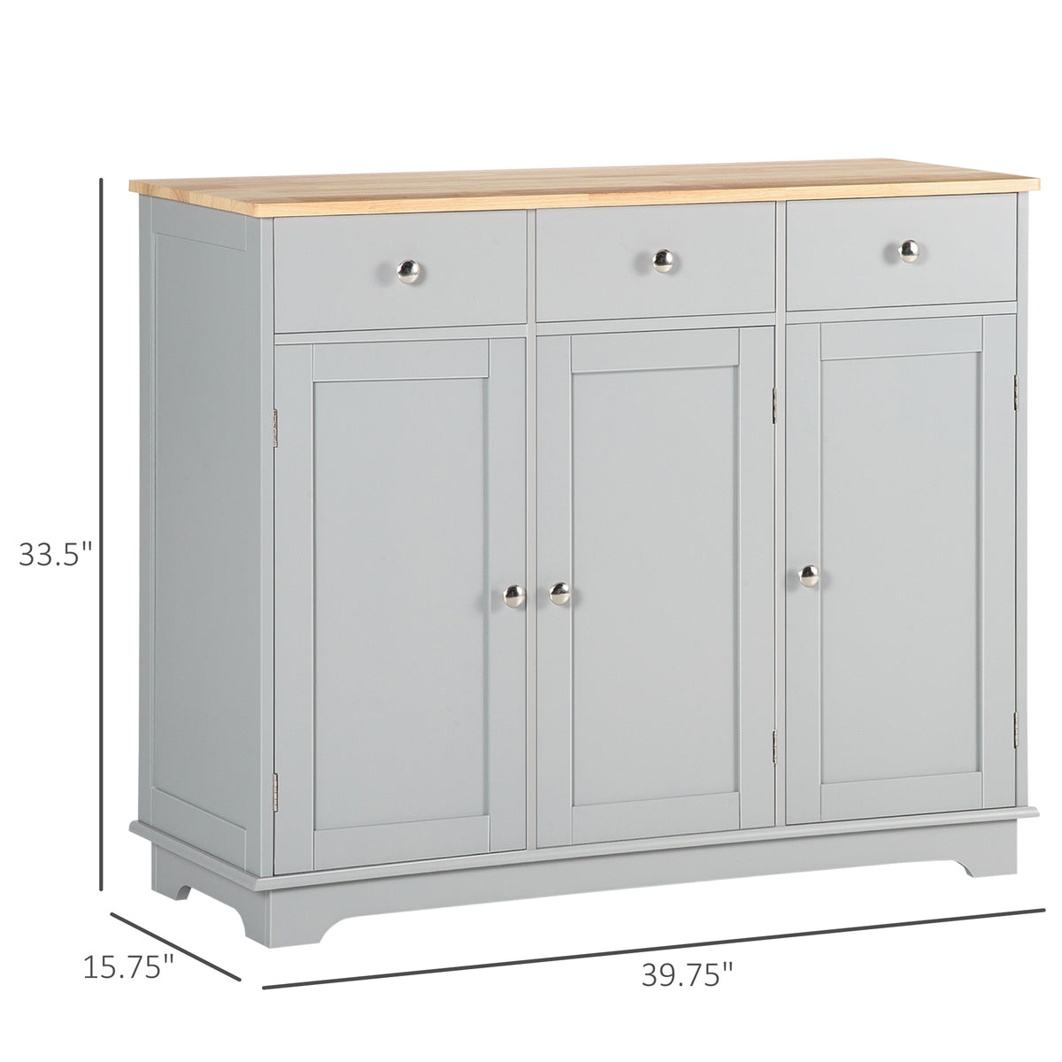 Buffet moderne avec rangement tiroirs et tablettes ajustables