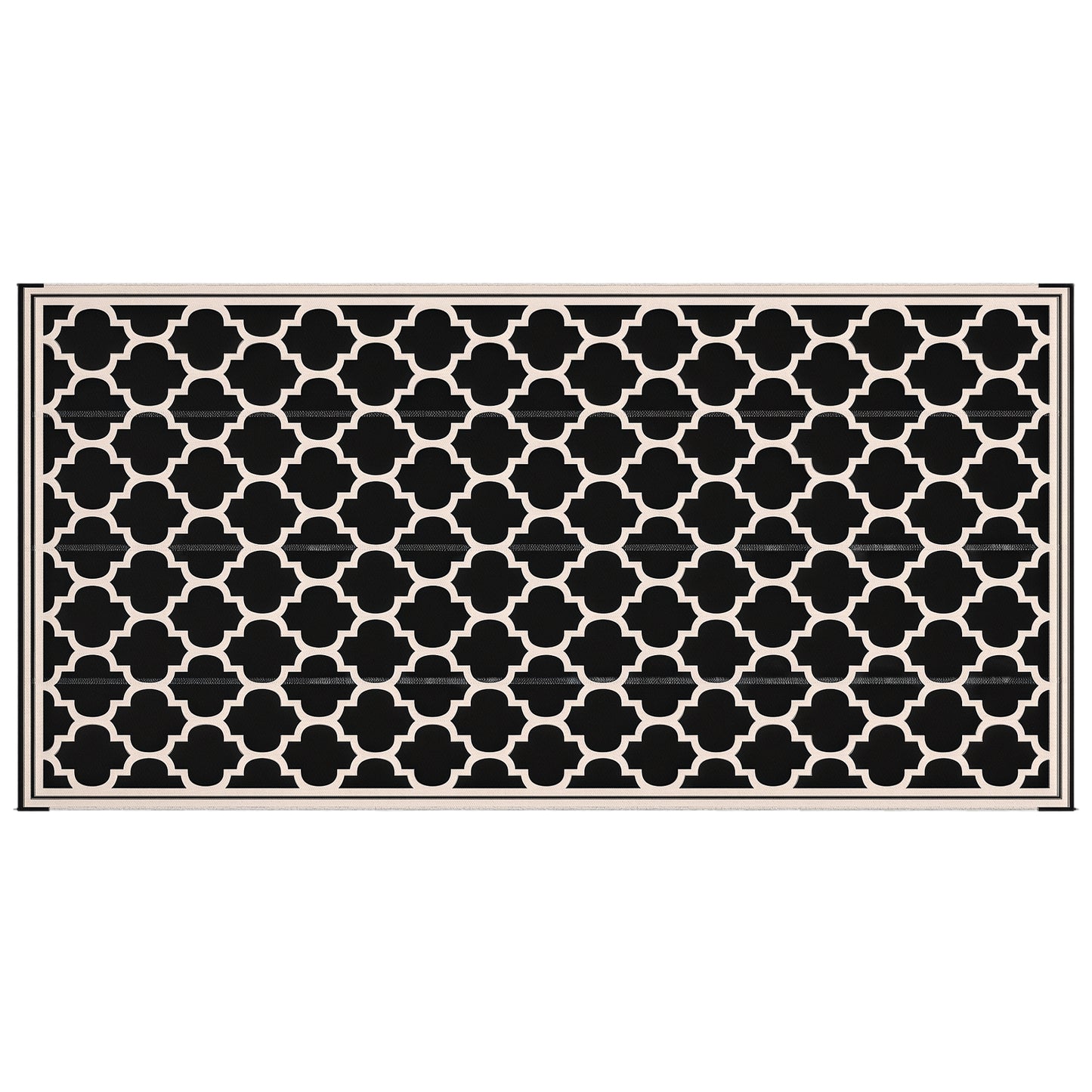 Tapis extérieur réversible 274 x 549 cm — noir