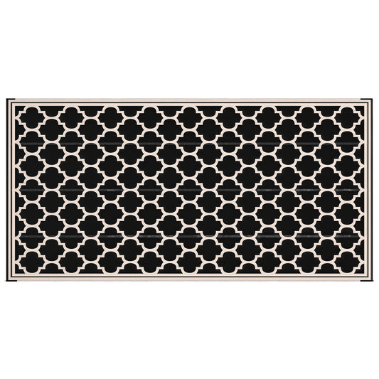 Tapis extérieur réversible 274 x 549 cm — noir