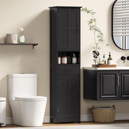 Armoire de salle de bain étroite avec tiroir et étagères