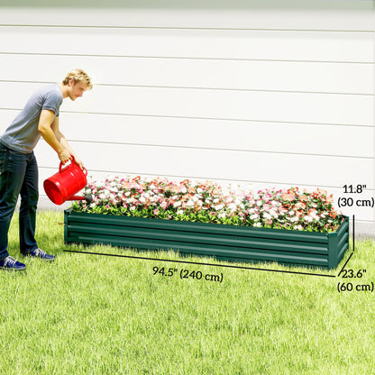 Bac surélevé galvanisé 8'x2'x1' pour jardin