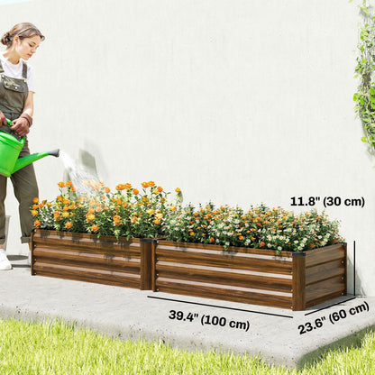 Bacs surélevés galvanisés ensemble de 2 pour jardin