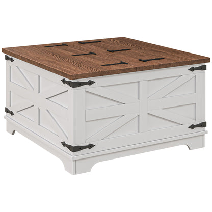 Table basse style champêtre avec rangement caché