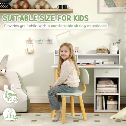 Bureau d'étude et chaise pour enfants avec rangement