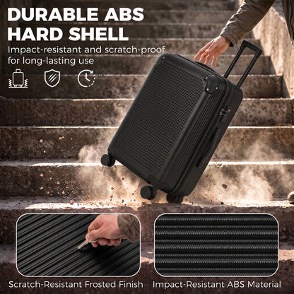 Valise extensible 24 po coque rigide avec roues pivotantes