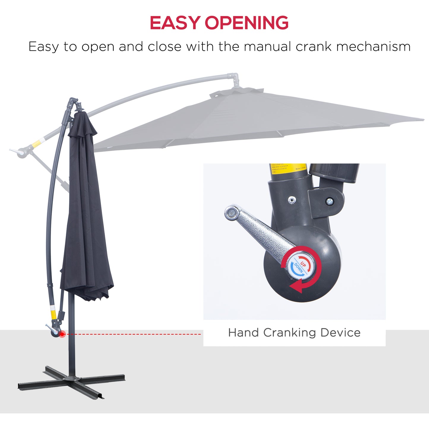 Parasol déporté rotatif 10 pi — Canopée résistante UV