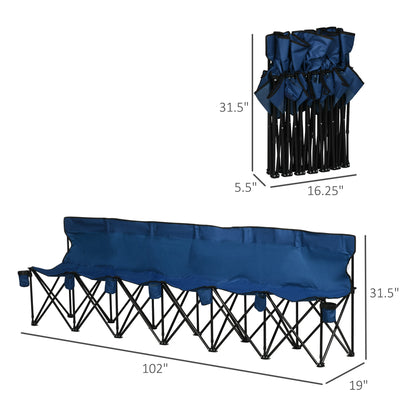 Chaise pliante 6 places avec porte-gobelets et étui