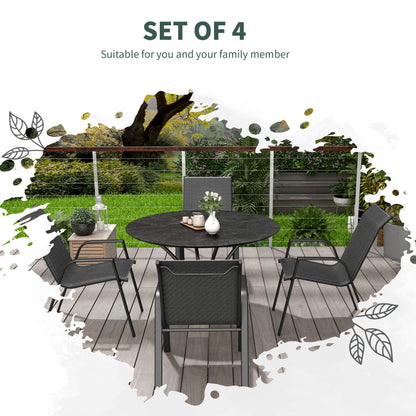 Chaises de jardin empilables rotin set de quatre