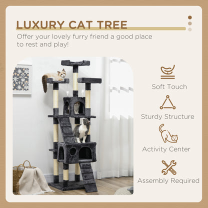 Tour de griffage multi-niveaux pour chat 173 cm