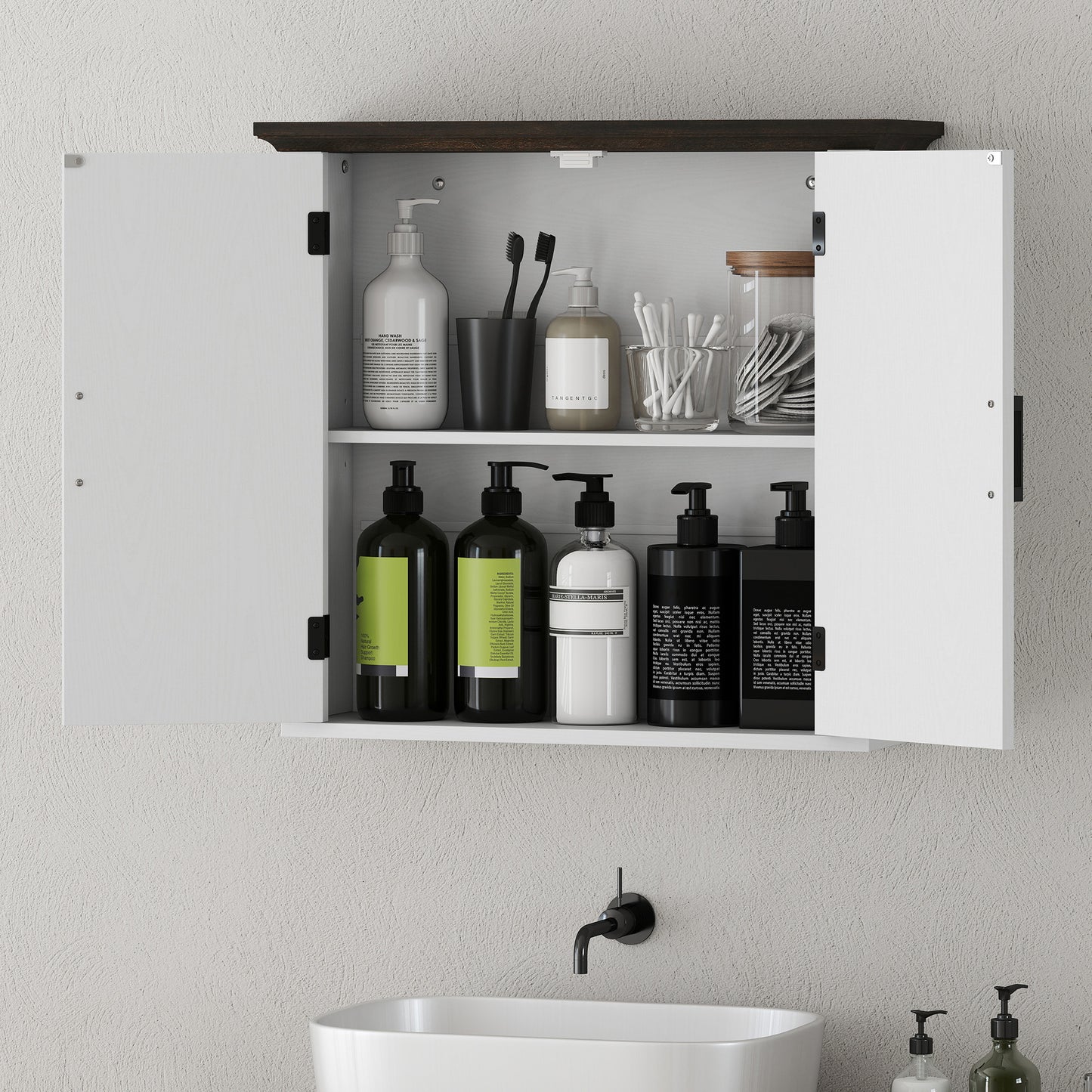 Armoire murale salle de bain style farmhouse 2 portes