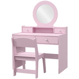 Coiffeuse enfant avec miroir et tabouret 4 tiroirs