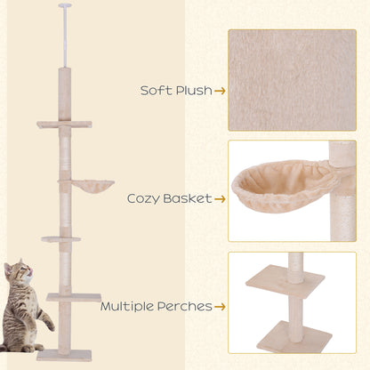 Arbre à chat 5 étages ajustable — Gris