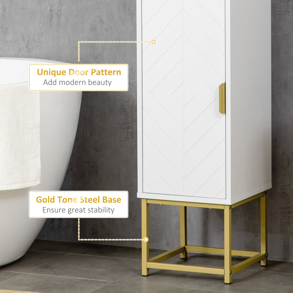 Armoire de salle de bain haute moderne étroite
