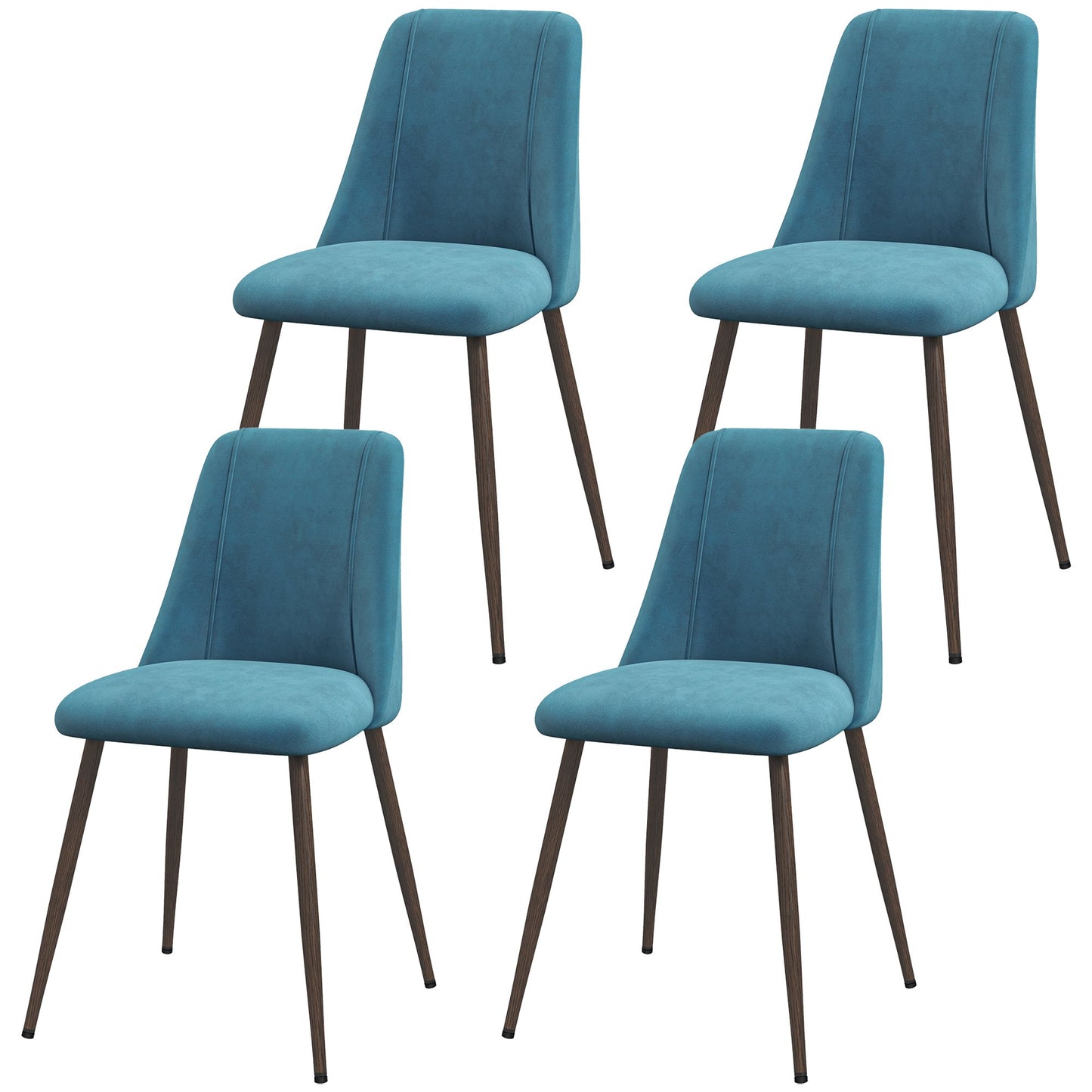 Chaises de salle à manger rembourrées velours ensemble 4
