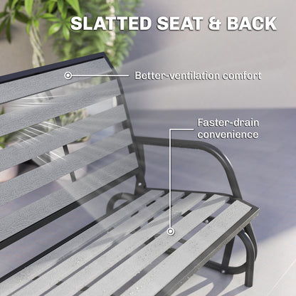 Banc balançoire de patio 2 places — acier et bois composite