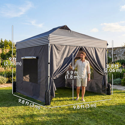 Tente de jardin escamotable UPF 50+ avec 4 parois