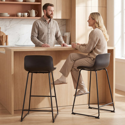 Ensemble de 2 tabourets de comptoir — noir