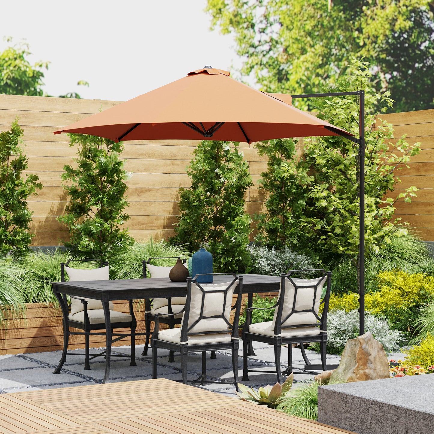 Parasol déporté cantilever 8,5 pieds avec base