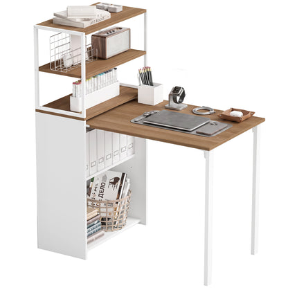 Bureau pliant avec bibliothèque 4 niveaux gain de place