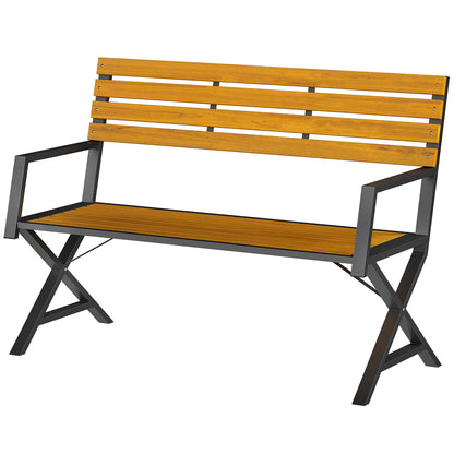 Banc de jardin 2 places avec dossier — noir