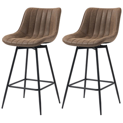 Tabourets de bar pivotants avec dossier et repose-pieds