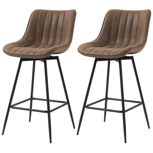 Tabourets de bar pivotants avec dossier et repose-pieds